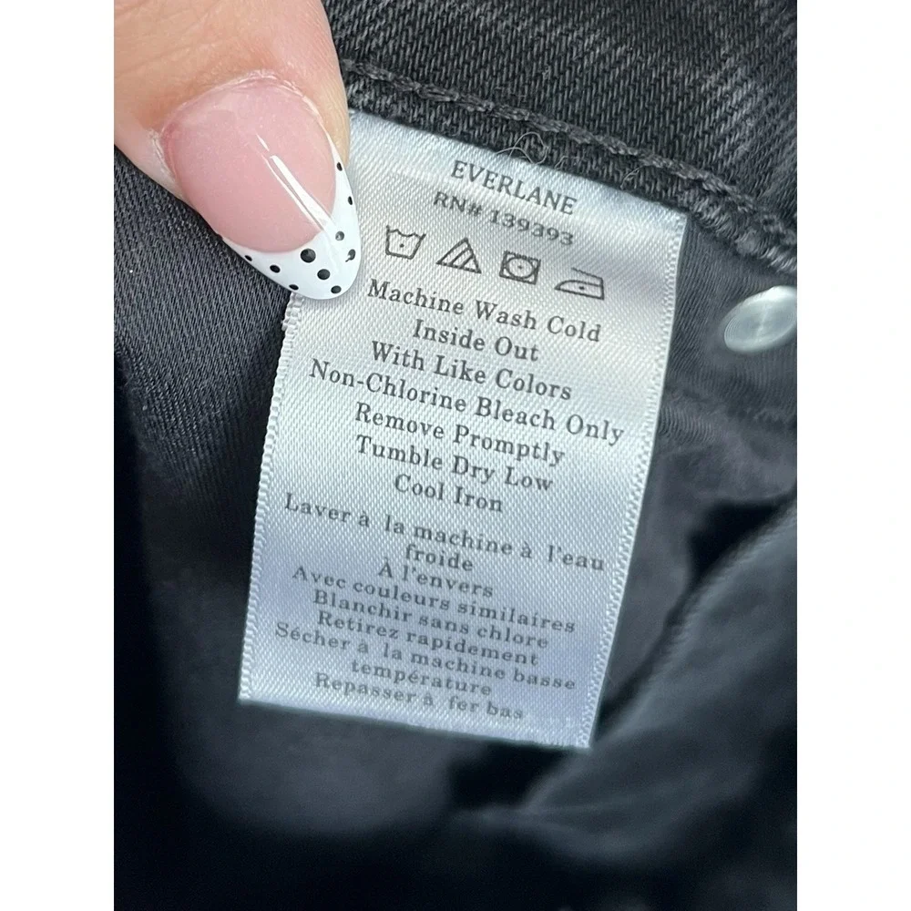 Everlane Way High Slim Jeans 25 Short Black Straight Leg Minimalist Quiet Luxury